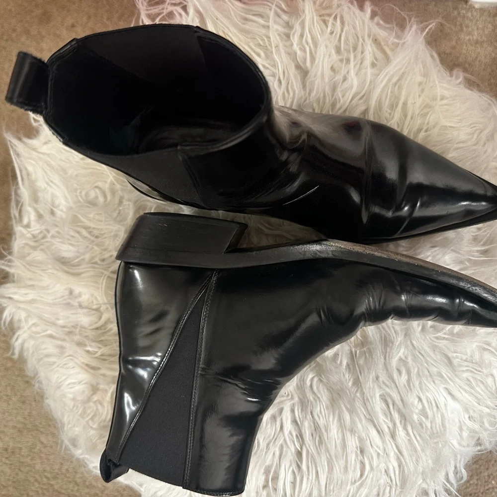 Anine Bing Sky Black Leather Ankle Boots size 8